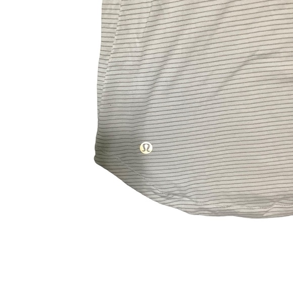 Lululemon Gold Striped V-neck Tee Sz 10 - Picture 4 of 7